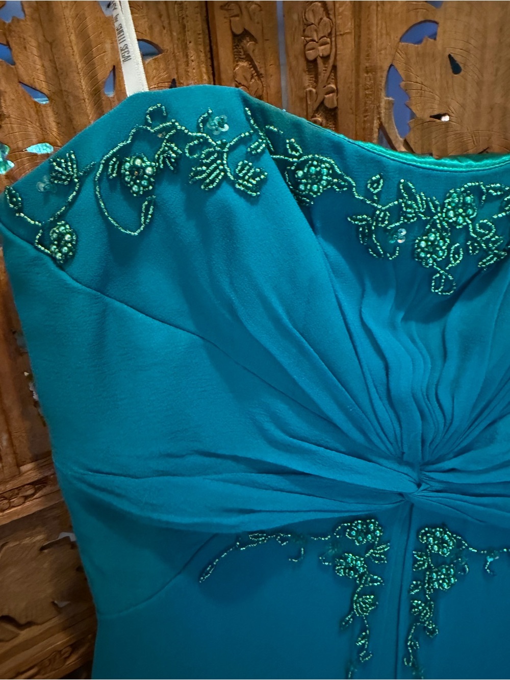 Laundry By Shelli Segal Teal Spaghetti Strap High-Low Dress - Picture 5 of 5